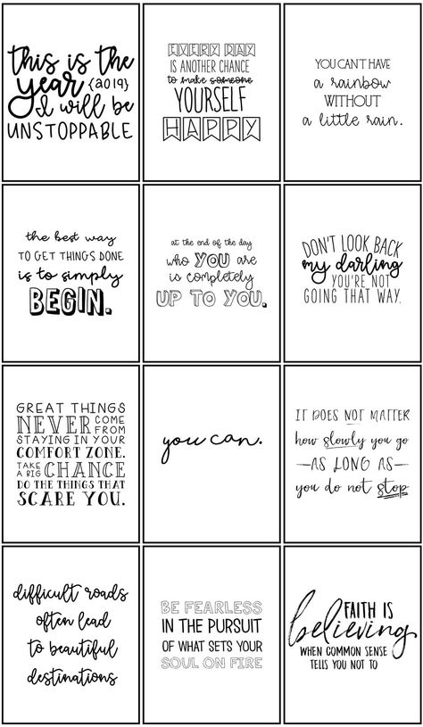 Planner Dividers - Free Printable Planner Dividers Free Printable Motivational Quotes, Free Motivational Printables, Journal Words Free Printable, 8x10 Prints Free Printables, Phomemo Printables Free, Phomemo Printables, Motivation Printables, Calligraphy Pictures, Free Printable Sticker