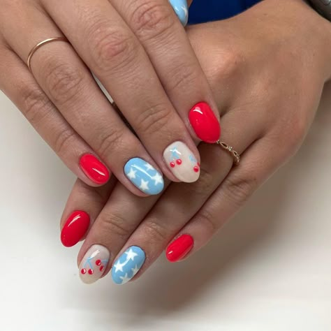 Summer Nails 2024 4th Of July, Fourth Of July Nail Inspo Simple, Simple Fourth Of July Nails 2024, 4th Of July Nails With Pink, Nail Inspo Fourth Of July, Nails For The Fourth Of July, Cute Nails 4th Of July, Pink Fourth Of July Nails, 4th Of July Simple Nails