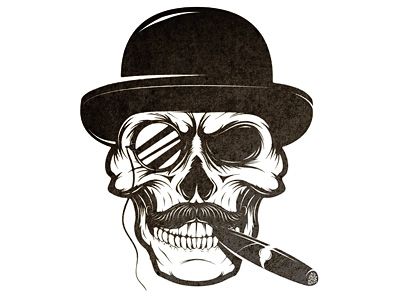 Skull With Cigar by Ivan Lace Skull Tattoo, Pirate Illustration, Art Tshirt Design, Vintage Template, Chicano Style Tattoo, Shape Tattoo, Tattoo Templates, Graphic Arts Illustration, Skull Illustration