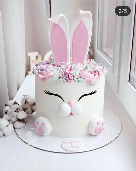 Bunny Birthday Cake, Easter Birthday Party, Some Bunny Is One, Bunny Birthday Party, Easter Bunny Cake, Rabbit Cake, Bunny Party, Easter Baking, Animal Cakes