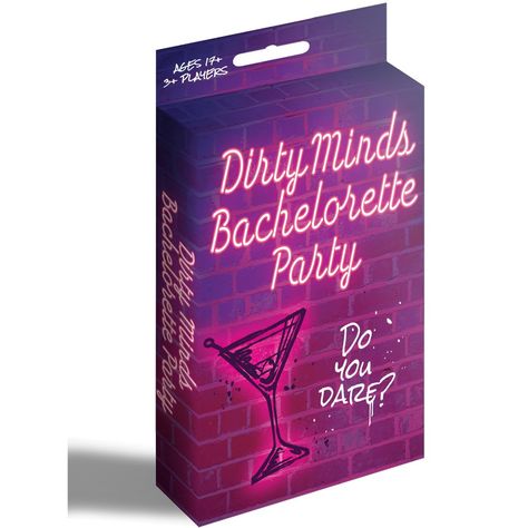 Cheers to the Bride – Get the night started and keep the laughter coming with the Dirty Minds Bachelorette Edition. Set your bashfulness aside and get ready for the unexpected. See how highly suggestive and sometimes hilariously raunchy clues will lead to the most innocent of answers. Get your mind out of the gutter to be the winner of this game. While this game is great for a bachelorette party, it’s also great for wedding showers, sorority parties, and games nights. Do you dare? Bachelorette Party Games Drinking, Sorority Party, Bachelorette Planning, Funny Bachelorette, Party Card Games, Bachelorette Party Weekend, Bachelorette Bachelor Party, Nashville Bachelorette Party, Bachelorette Party Supplies