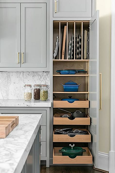 How to Maximize Vertical Storage to Minimize Clutter - Yanko Design Minimize Clutter, Kitchen 2024, New House - Kitchen, Kitchen Pantry Design, Butlers Pantry, New House Kitchen, Pantry Ideas, Kitchen Inspiration Design, Vertical Storage