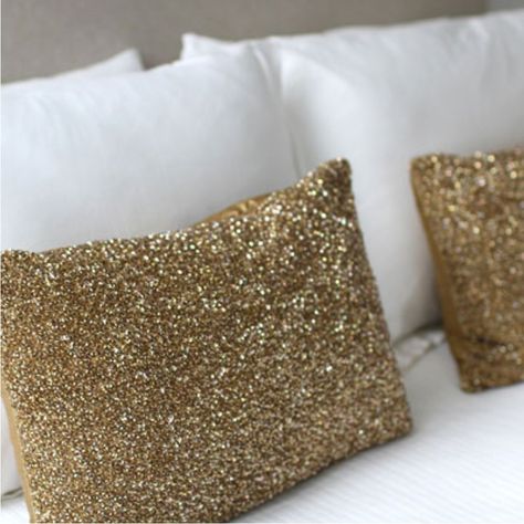 Pyar & Co. Palladium Pillow - Gold | Pillows | Decor | Candelabra, Inc. Glitter Pillows, Gold Bedroom, Office Inspiration, Home N Decor, Cottage Chic, My New Room, Apartment Living, New Room, My Dream Home