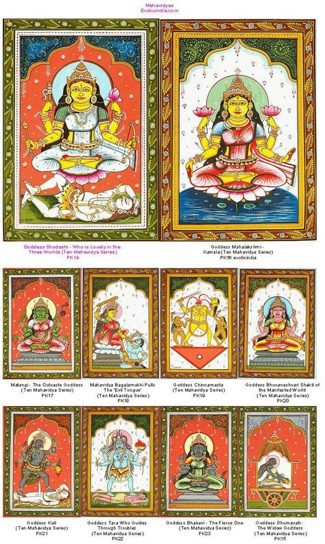 Dasa Maha Vidya's 10 Mahavidya Photo, Cheriyal Paintings, Maha Devi, Dasa Mahavidya, 10 Mahavidya, Sun God Surya, Chogyam Trungpa, Kali Picture, Jay Mataji