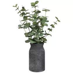 Hobby Lobby Farmhouse Decor Living Room, Black Vase Decor, Eucalyptus Centerpiece, Ribbed Vase, Hobby Lobby Decor, Lobby Decor, Greenery Arrangements, Bird Figurines, Coffee Table Centerpieces