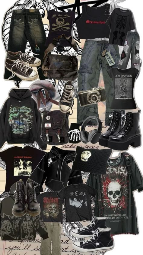 Midwest Emo Outfits, Clothes Y2k Grunge, Stile Punk Rock, Clothes Alternative, Punk Style Outfits, Grunge Fits, Midwest Emo, Clothes Y2k, Alternative Grunge