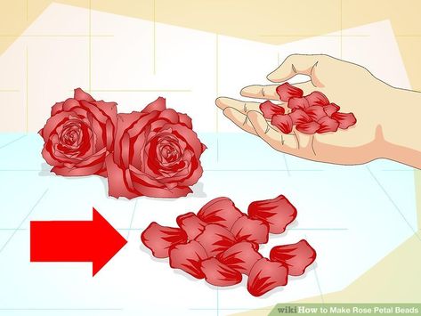 Rose Petals Craft, Dried Flower Beads, Rose Petal Jam, Rose Petal Beads, Memorial Beads, How To Make Rose, Rose Beads, Catholic Crafts, Red Rose Petals