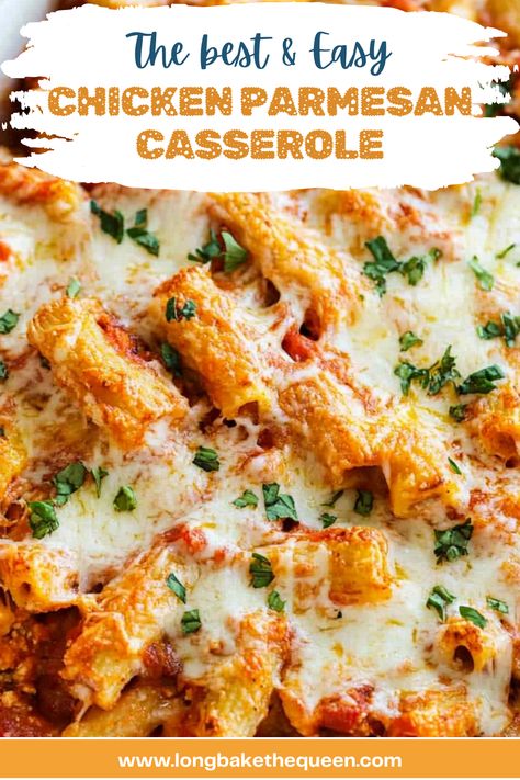 Whip up this easy Chicken Parmesan Casserole for a comforting meal that's sure to please. Crispy chicken, tangy marinara, and layers of melty cheese make it irresistible. Perfect for any night of the week, it's a hearty dish that brings smiles to the dinner table. Simple ingredients, full of flavor, and ready in no time. Love cozy, delicious dinners? Pin this recipe and make your family's next favorite meal tonight! Healthy Chicken Parm Casserole, Chicken Parmesan Casserole Crockpot, Easy Chicken Parm Casserole, Chicken Parm Bake Casseroles, Rotisserie Chicken Parmesan Casserole, Chicken And Marinara Recipes, Dump And Bake Chicken Parmesan, Chicken Parmagania, Crispy Chicken Casserole