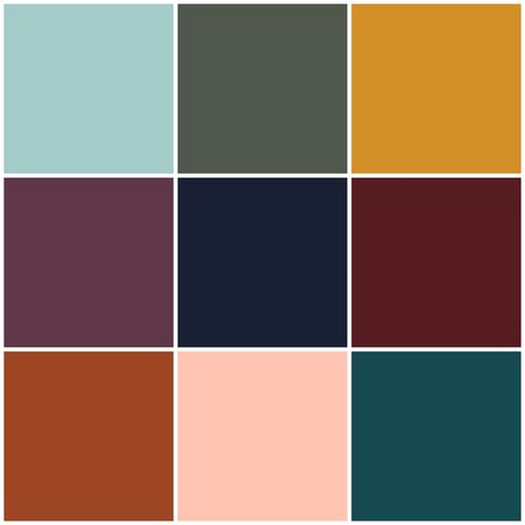 Mint, Thyme, Mustard, Raisin, Navy, Ox Blood, Rust, Peach, Dark Teal What Colors Go With Dark Teal, Rust And Teal Outfit, Mint And Teal Color Palette, Maroon And Teal Color Scheme, Teal And Maroon Color Palette, Navy And Rust Color Palette, Dark Teal Interior, Dark Teal Color Palette, Dark Teal Bedroom