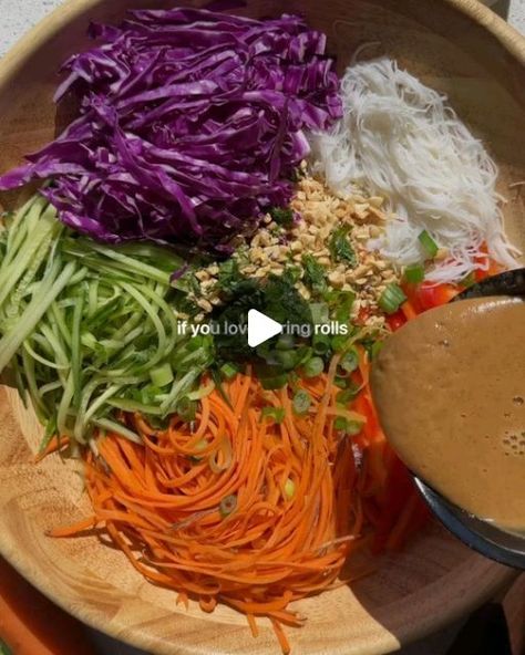 Spring Roll Salad, Sauteed Tofu, Toasted Sesame Oil, Fresh Spring Rolls, Fresh Beets, Coconut Aminos, Plant Based Cookbook, Purple Cabbage, Spring Roll