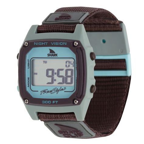 Freestyle Watches Sharks, Shark Watch, Surf Watch, Freestyle Watch, Shark Stuff, Watch Safes, Silly Little Guy, Water Resistant Watch, Shark Clip