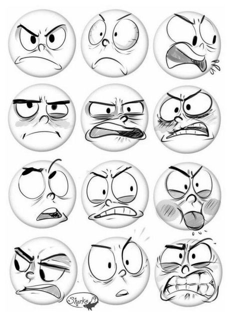 Drawing Face Expressions Sketches, Cartoon Expression Reference, Cartoon Expressions Faces, Cartoon Face Reference, Angry Poses Drawing Reference, Angry Face Illustration, Graffiti Cartoon Characters, Cartoonist Drawings, Cartoon Facial Expressions