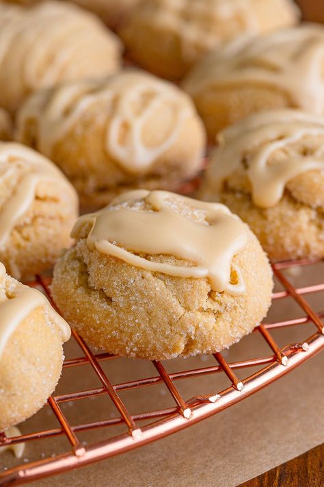 Soft Maple Cookies, Vermont Maple Cookies, Maple Cookies With Maple Frosting, Chewy Brown Sugar Maple Cookies, Cookies Made With Maple Syrup, Maple Cookies Soft, Maple Cookies Recipe, Maple Syrup Cookies, Chewy Sugar Cookie Recipe