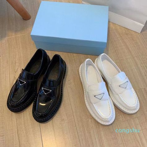 Top Quality Women Dress Shoes Flat casual low-top wedding party Fashion business formal loafer social chunky With Box Patent Leather Dress, Flat Dress Shoes, Loafer Shoes Women, Formal Loafers, Fashion Slippers, Casual Flat Shoes, Platform Loafers, Leather Dress Shoes, Casual Shoe