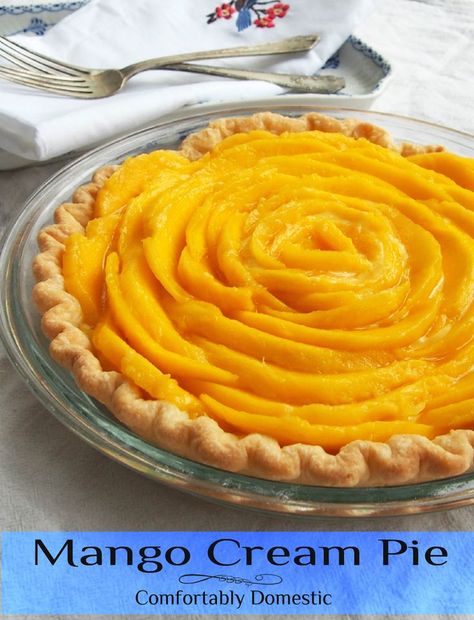 Mango Pie, Mango Dessert, Mango Cream, Cream Pie Recipes, Mango Recipes, Pastry Cream, Sweet Pastries, Pie Dessert, Cream Pie