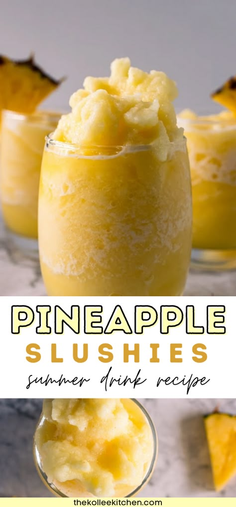 Fruit Slushies, Brazilian Twist, Slush Recipes, Pineapple Benefits, Slushie Recipe, Pineapple Drinks, Refreshing Snacks, Drink Recipes Nonalcoholic, Pineapple Recipes