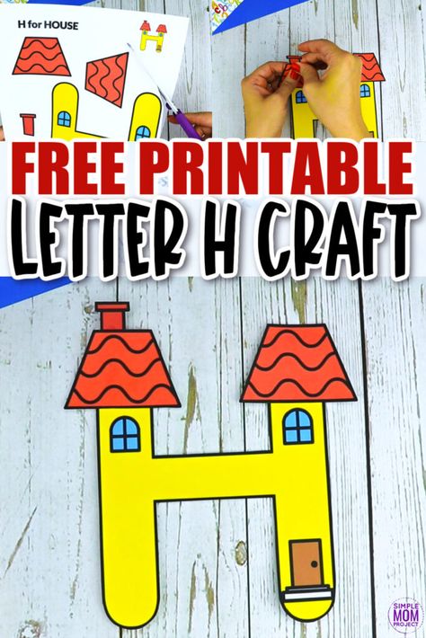 Free Printable Letter H Craft Template - Simple Mom Project Letter H Crafts For Preschoolers Ideas, Activities About Numbers, H Crafts For Preschoolers, Crafts For Prek, Letter H Crafts For Preschoolers, Letter H Craft, H Craft, Letter H Crafts, Simple Mom Project