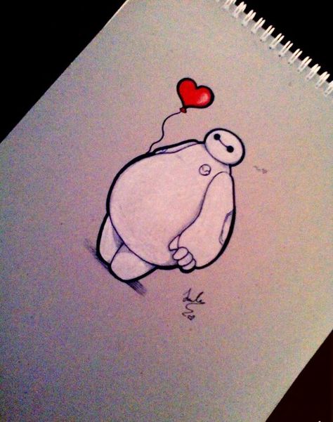 Baymax Bay Max Tattoo, Baymax Tattoo Ideas, Baymax Tattoos, Baymax Art, Baymax Drawing, Emo Cartoons, Hero Tattoo, Disney Sleeve Tattoos, Disney Balloons