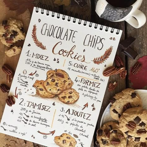 Scrapbook Recipe Book, Homemade Recipe Books, Recipe Book Design, Diy Cookbook, Recipe Book Diy, Recipe Drawing, Homemade Cookbook, Baking Book, Recipe Journal