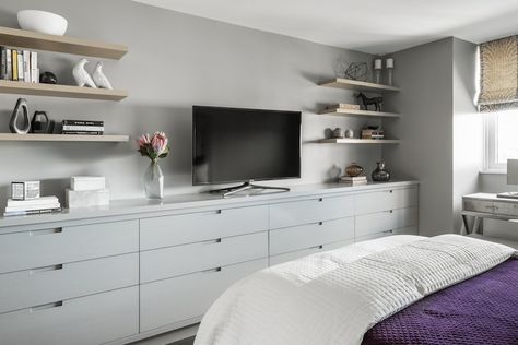 Luxury Condo Interior, Bedroom Built Ins, Built In Dresser, Contemporary Bedroom Design, Condo Interior Design, Bedroom Drawers, Condo Interior, Sanctuary Bedroom, Modern Bedroom Design