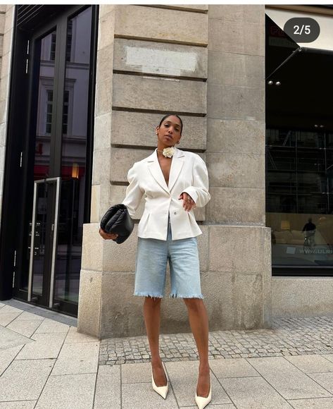 Mule Outfits, Bermuda Shorts Outfits, Comfy Fall Outfits, Ootd Inspo, Moda Chic, Shorts Outfits, Fashion Victim, Blazer Outfits, Mode Inspo