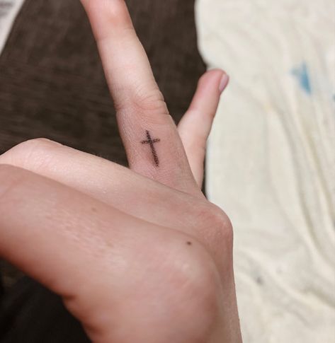 Stick And Poke, Cross Ring, Ring Finger, Fish Tattoos, Jesus Fish Tattoo, Triangle Tattoo, Piercings, Tattoos