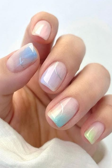 Trendy Pastel Nails, Korean Nail Art, Milky Nails, Nail Art Gel, Korean Nails, Modern Nails, Smink Inspiration, Blush Nails, Nails 2023