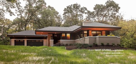 Hillside House a Modern Prairie Style Home | by Prairie Architect Prairie Style Interior, Modern Prairie Style, Modern Prairie Home, Prairie Style Home, Craftsman House Designs, Prairie Style Architecture, Usonian House, Mission Style Homes, Prairie Design