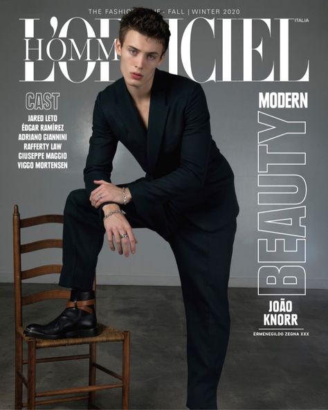 João Knorr 2020 L’Officiel Hommes Italia Fashion Editorial Joao Knorr, Portrait Male, Magazine Ideas, Mens Fashion Magazine, Brazilian Model, Vogue Magazine Covers, Viggo Mortensen, Checked Suit, Male Magazine