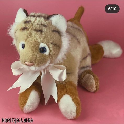 Iso this cute Honeylambs tiger plush! #honeylambs... - Depop Tiger Plushie, Tiger Plush, Cute Tiger, Im So Lucky, Valentines Roses, Cute Tigers, White Tiger, Beanie Babies, Ty Beanie