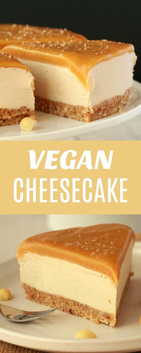 Vegan cheesecake with a salted caramel fudge sauce topping! This ultra creamy cheesecake is so much like the 'real thing' you will not believe and it's super easy to make too! Raw and Gluten-Free! | lovingitvegan.com Patisserie Vegan, Cheesecake Vegan, Banana Split Dessert, Salted Caramel Fudge, Caramel Fudge, Vegan Cheesecake, Desserts Vegan, Fudge Sauce, Think Food