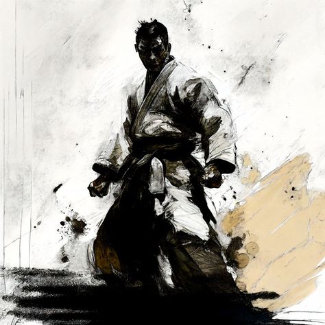 Martial arts digital ink painting v.05 on Behance Martial Arts Art, Warrior Monk, Martial Arts Photography, Goju Ryu, Shadow Painting, King Tiger, Datsun Car, Digital Ink, Ink Brush