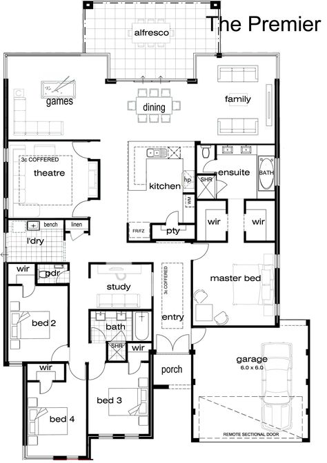 Single Story House Floor Plans, 3 Bedroom Home Floor Plans, One Floor House Plans, 6 Bedroom House Plans, Single Storey House Plans, 5 Bedroom House Plans, Unique House Plans, Little House Plans, Free House Plans