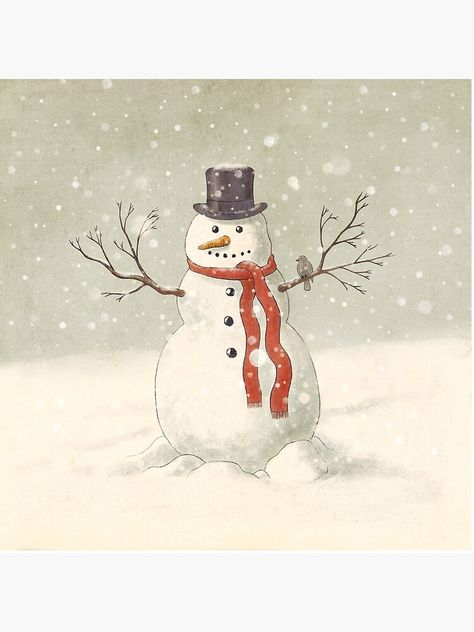 Snowman Art, Snowman Painting, The Snowman, Square Canvas, Simple Prints, By Terry, Holiday Decor Christmas, The Holiday Aisle, Christmas Snowman