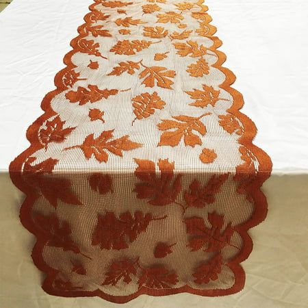 Maple Leaf Lace Table Runner Perfect for Fall Dinner Parties Restaurant Decor Feature This holiday Lace table runner is perfect for fall to decorate your tabletop for holiday dinner parties. The Lace material adds a elegant and homely look to your table setting during the holidays. It is great for entry way tables, low book shelves, dining tables, or other surfaces of your home. Has wonderful, high quality decorative table runners available for any season and any occasion. Size:13x72 /33x183cm C Maple Leaf Table Runner, Dinner Home, Arbor Decor, Thanksgiving Table Runner, Fall Dinner Party, Table Restaurant, Floral Placemats, Holiday Dinner Party, Pc Table