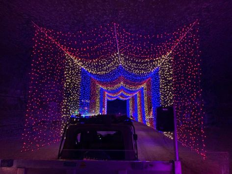 Louisville Mega Caverns' 'Lights Under Louisville' returns | News | wdrb.com Louisville Mega Cavern, Southern Living Magazine, Mormon Temple, Curtain Lights, Louisville Ky, Twinkle Lights, Southern Living, Light Show, Holiday Lights