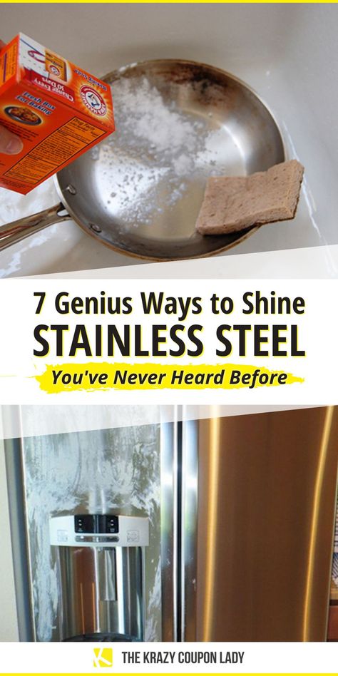 How To Remove Stains From Stainless Steel Appliances, How To Polish Stainless Steel, Diy Stainless Steel Polish, Cleaning Burnt Pans Stainless Steel, How To Clean Rust Off Stainless Steel, Stainless Steel Pots And Pans Cleaning, Rust On Stainless Steel Appliances, How To Get Rust Off Stainless Steel, How To Clean Stainless Steel