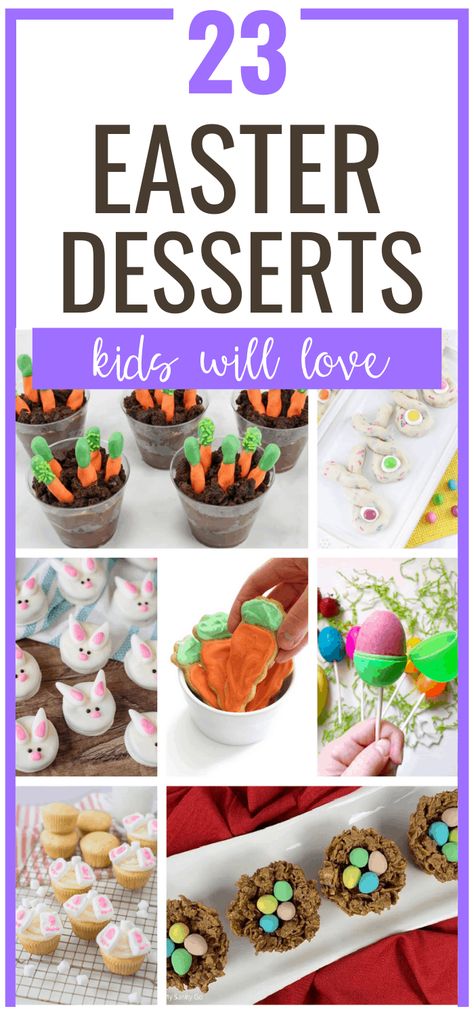 With Easter on the way, now is the time to find some fun and cute Easter desserts for kids. These Easter treats are perfect for Easter parties, family gatherings, or can be used as a small, sweet snack for kids. Easter Desserts For Kids Easy, Easter Themed Food For Kids, Easter Cooking For Kids, Easter Desserts Individual, Kid Friendly Easter Desserts, Cute Easter Snacks, Easter Mini Desserts, Individual Easter Desserts, Easter Snacks For Party