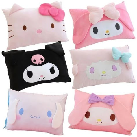 Sanrio Pillow, Kuromi Room, Baby Doll Diaper Bag, Kawaii My Melody, Hello Kitty Pillow, Kawaii Pillow, Hello Kitty Decorations, My Melody Cinnamoroll, Anime Plush