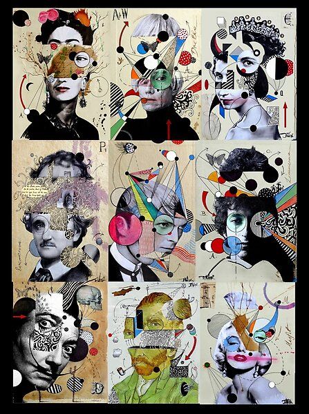 9 deconstructions by Loui  Jover | Redbubble Ks3 Art, Classe D'art, High School Art Projects, 8th Grade Art, Loui Jover, Collage Portrait, Creation Art, Collage Art Projects, Paper Collage Art