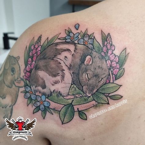 Beautiful memorial tattoo by Charlotte Ann Harris made using #magnumtattoosupplies ❤️ . . #rattattoo #rattoo #animaltattoo #animalart #animaltattoocolchester #Colchestertattoo #Essextattoo #tattooartist #pettattoo #petportraittattoo Instagram: @charlotteannharris Ferret Tattoo, Rat Tattoo, Dinosaur Tattoos, Tattoo Themes, Memorial Tattoo, Memorial Tattoos, Pet Rats, Tattoo Supplies, By Charlotte