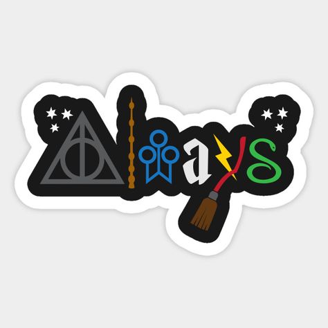 Always - Harry Potter - Sticker | TeePublic Harry Potter Stickers Printable Free, Harry Potter Sticker Printable, Cute Harry Potter Stickers, Harry Potter Stickers Printable, Stickers Printable Harry Potter, Harry Potter Stickers Aesthetic Vintage, Harry Potter Laptop Stickers, Scrapbook Stickers Printable Harry Potter, Hary Poter Stickers