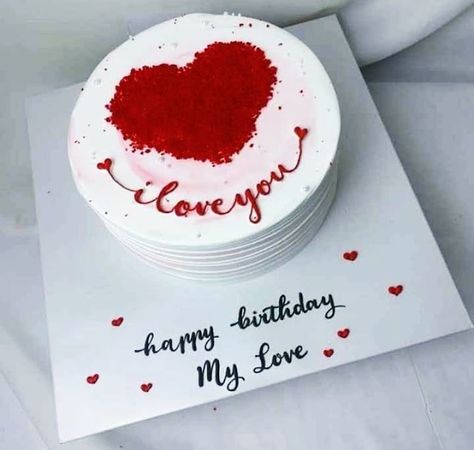 Love Anniversary Cake Design, Love Cakes For Him, Cake For Boyfriend Birthday Love, Anniversary Cake Designs Simple, Happy Birthday Hubby Cake, Anniversary Cake For Husband, I Love You Cake, Cake Design For Husband Birthday, Cake Ideas For Husband Birthday