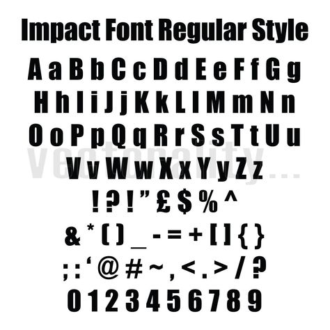 Impact Font Alphabet, Regular Fonts Alphabet, Hero Archetype, Impact Font, Tattoo Font Styles, Number Tattoo Fonts, Font Pack, Print Alphabet, Design Alphabet