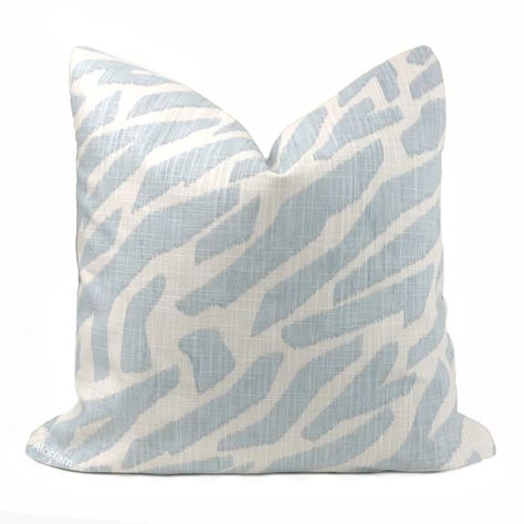 Blue Green Bedrooms, Zebra Pillow, Zebra Pillows, Nyc Apt, College Room Decor, Beach Bungalow, Pillow Ideas, South Miami, Blue Pillow Covers