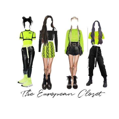 Instagram: theeuropeancloset Pinterest: theeuropeancloset URSTYLE: europeancloset Aesthetic Neon Outfits, Neon Outfit Ideas, European Closet, Neon Outfits, Fashion Attire, Green Outfit, Cropped T Shirt, Kpop Fashion Outfits, Neon Lights