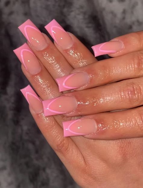 Trendy Summer 2022 Nails 2022053143 - 65 Trendy Summer 2022 Nails to Copy Pink Frnch Tip, 2022 Summer Nails, Hands Nails, 2022 Nails, Purple Acrylic Nails, Brittle Nails, Simple Gel Nails, Short Square Acrylic Nails, Sea Waves