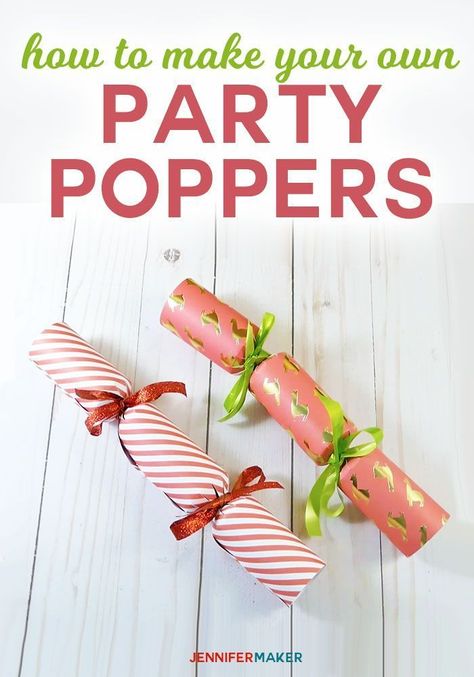 DIY Party Popper | Christmas Cracker Tutorial | Cricut Silhouette SVG Cut File Christmas Popper, Diy Party Poppers, Diy Crackers, Diy Christmas Crackers, Jennifer Maker, Party Crackers, Christmas Cracker, Party Poppers, Work Diy