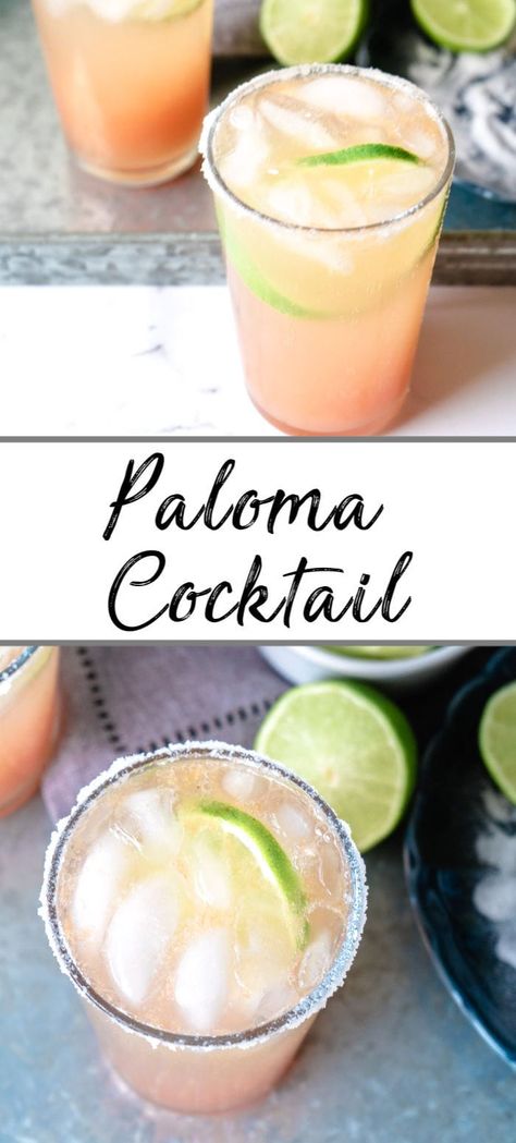 Paloma Drink, Paloma Recipe, Tequila Recipe, Paloma Cocktail, Grapefruit Soda, Tequila Drinks, Reposado Tequila, Summer Cocktail Recipes, Cocktail Drinks Recipes