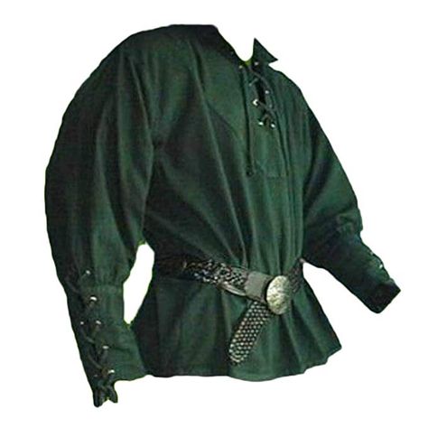 GladiolusA Men's Renaissance Shirt Long Sleeve Tops Medieval Tunic Costume Without Belt Green M Green Tunic Outfit, Tunic Costume, Medieval Pirate, Medieval Shirt, Medieval Tunic, Medieval Outfit, Tunic Outfit, Costume Shirts, Medieval Clothing